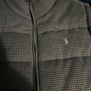 Ralph Lauren Brown Houndstooth Puffer Jacket